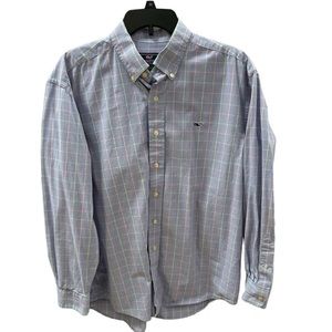 Vineyard Vines Men's Button Up Blue/Green/White/Orange Whale Shirt Large‎
